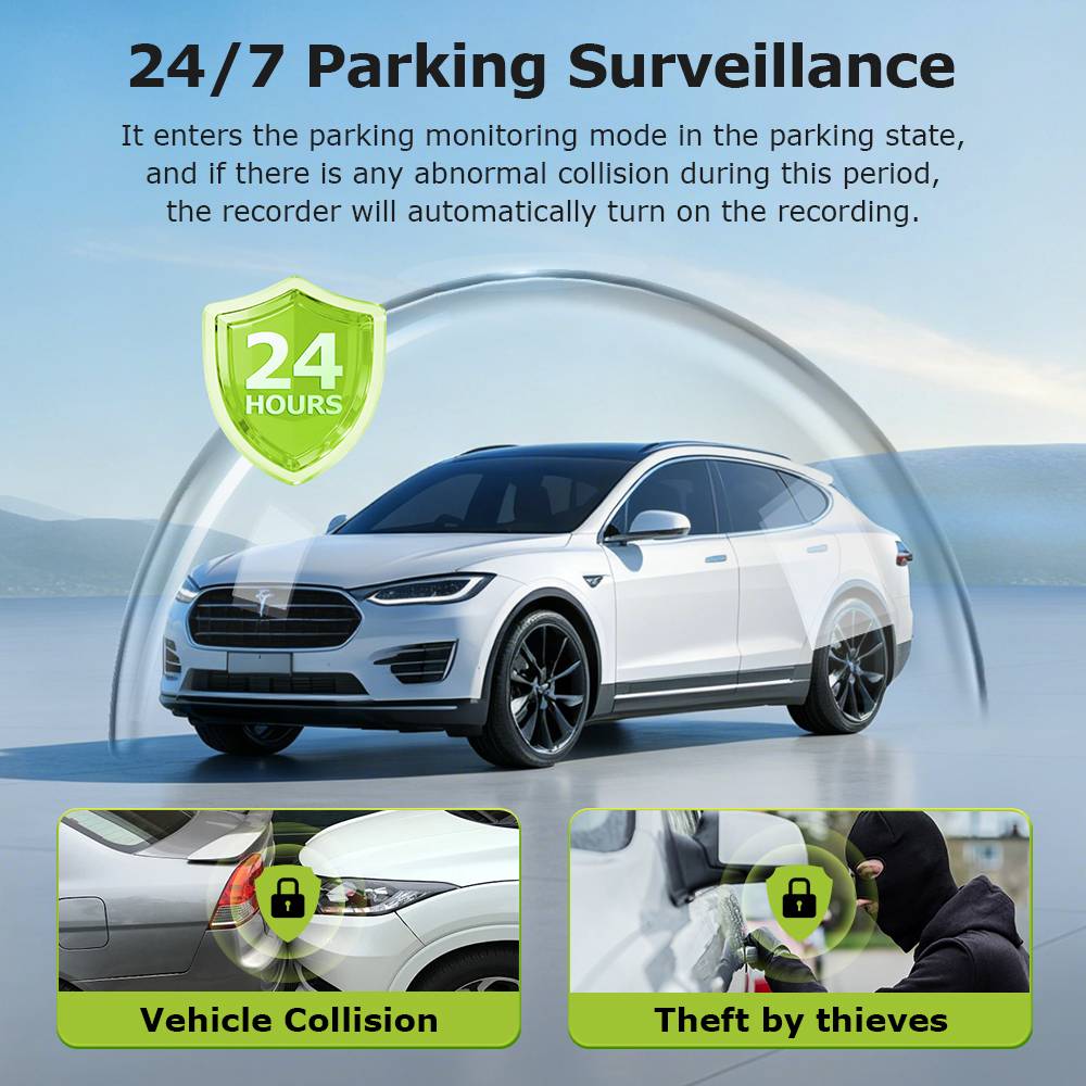 SECTEC 4G AOV Dash Camera Car Guard GPS 24/7 Dual Lens Night Vision 6MP CMOS G-Sensor Radar Two-Way Audio Security CCTV Camera