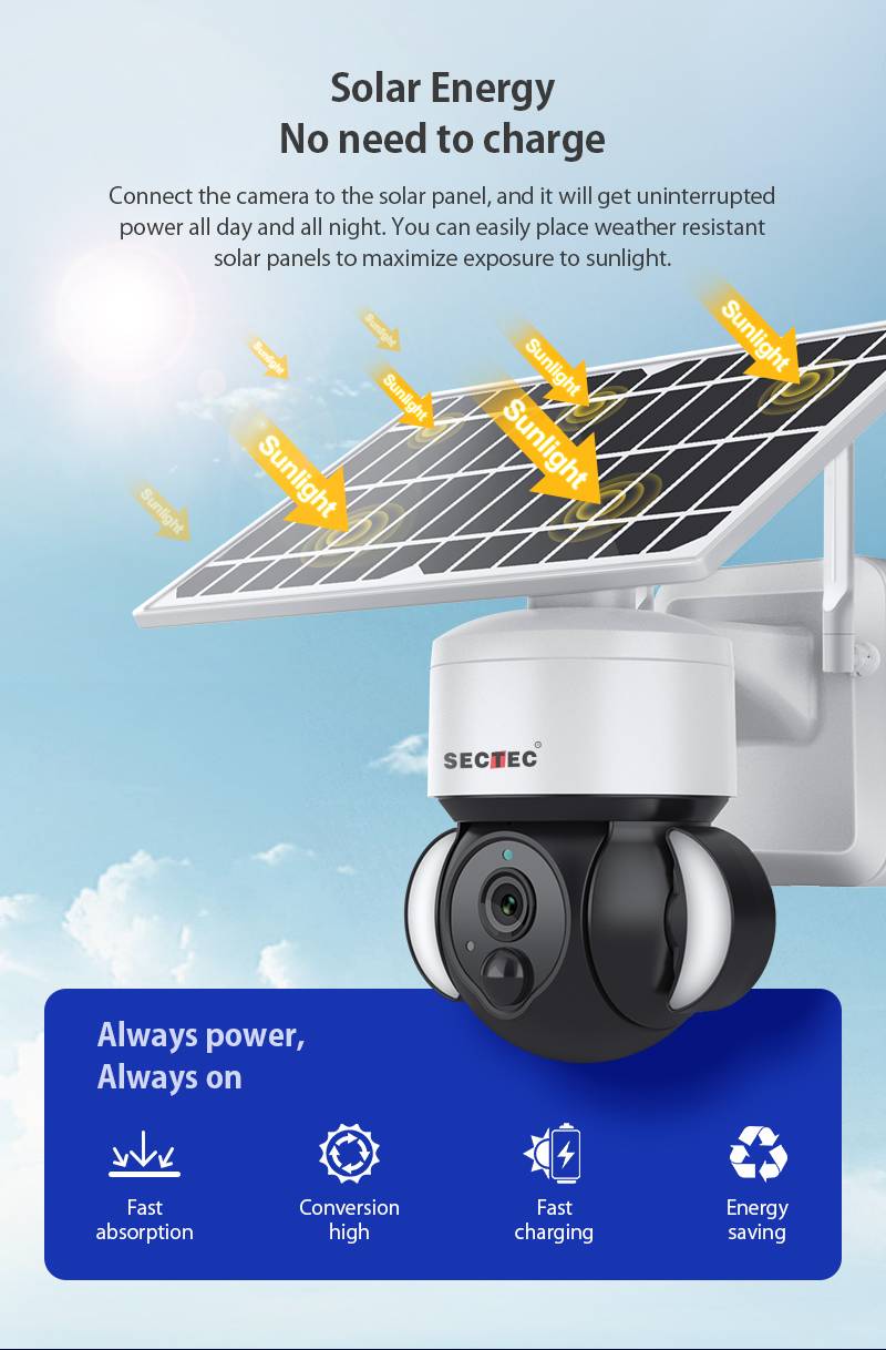 3MP 4G Or Wifi Outdoor Waterproof Solar Camera