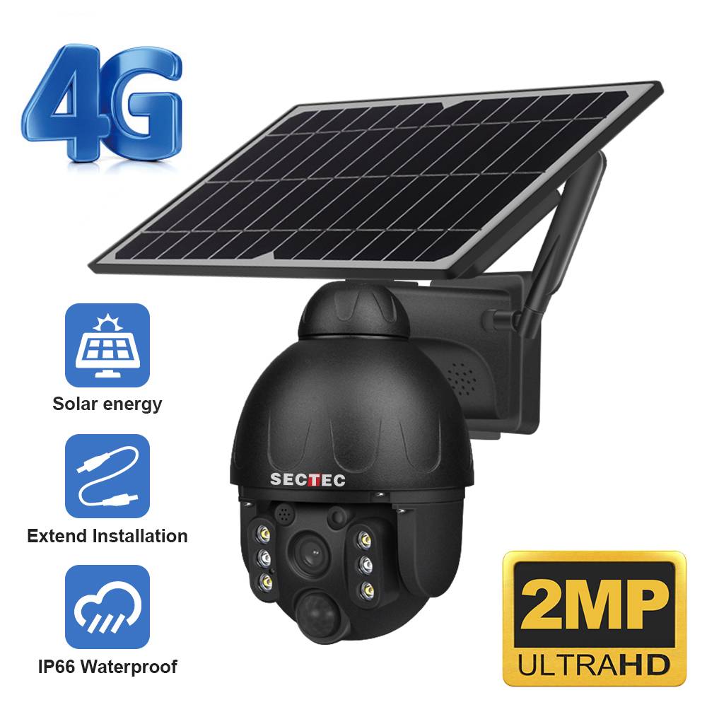 CAM-4G-SOL-4K-PTZ5X - Kit camera PTZ solaire autonome 4G