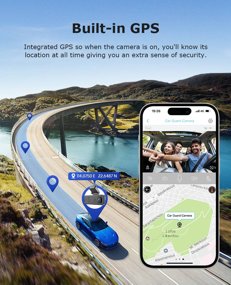 ST-CC09-GPS-EU；4G Car Guard Camera , built in Radar , GPS