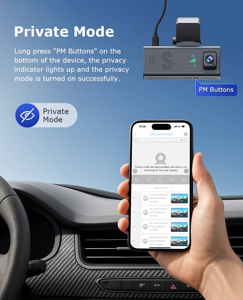 ST-CC09-GPS-EU；4G Car Guard Camera , built in Radar , GPS