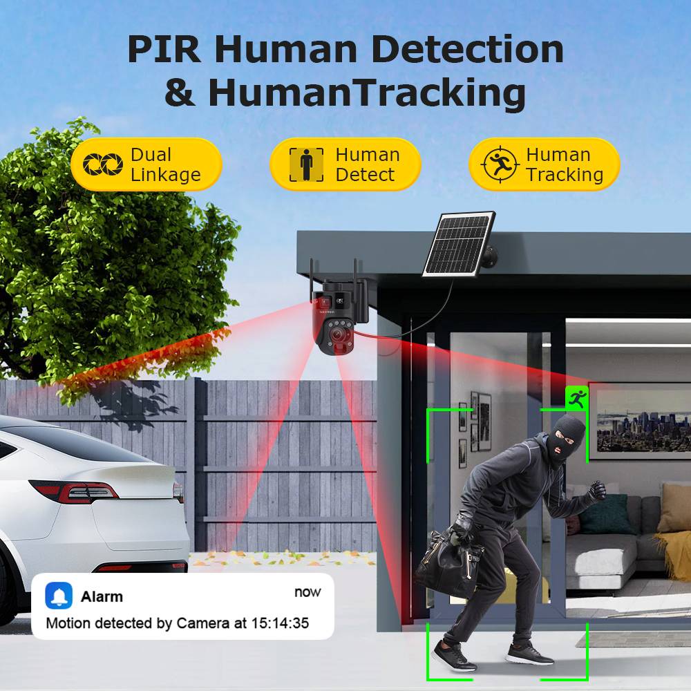 637-20X-6MP  Dual Lens 4G/WiFi Solar PTZ Camera