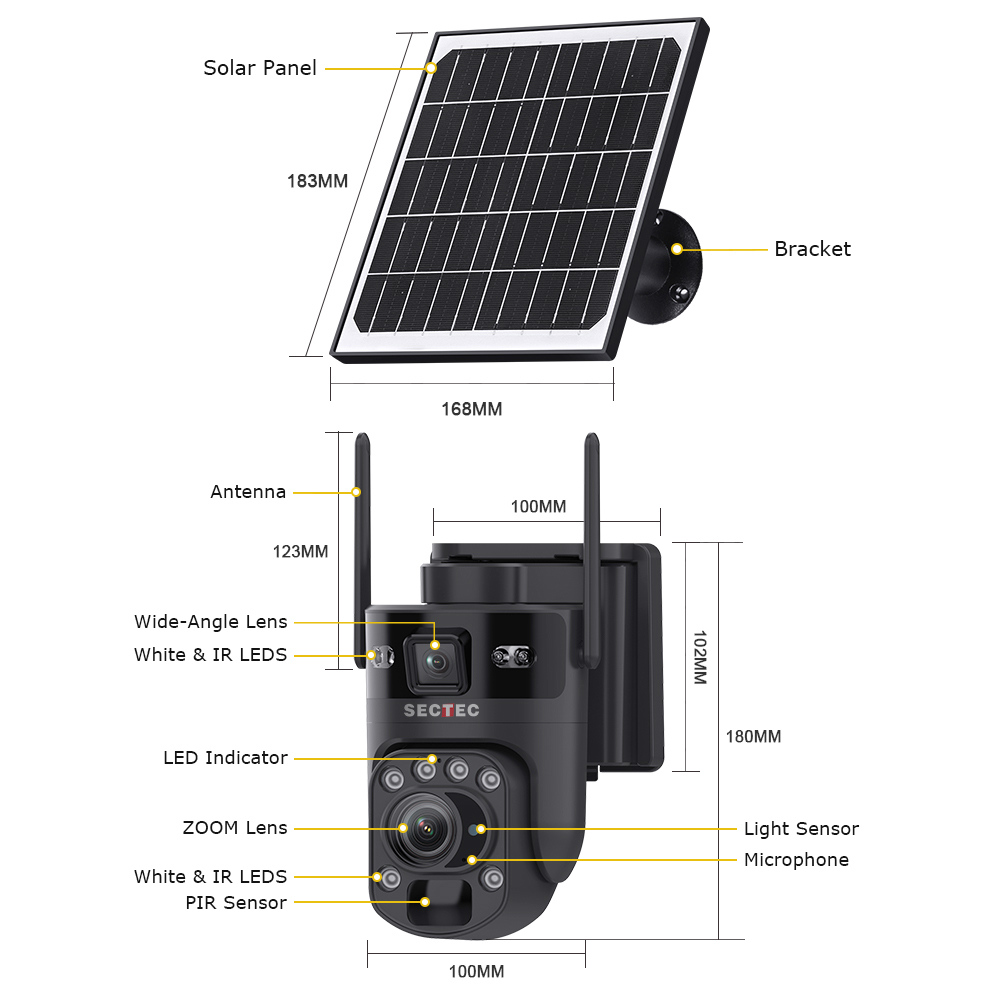 637-20X-6MP  Dual Lens 4G/WiFi Solar PTZ Camera
