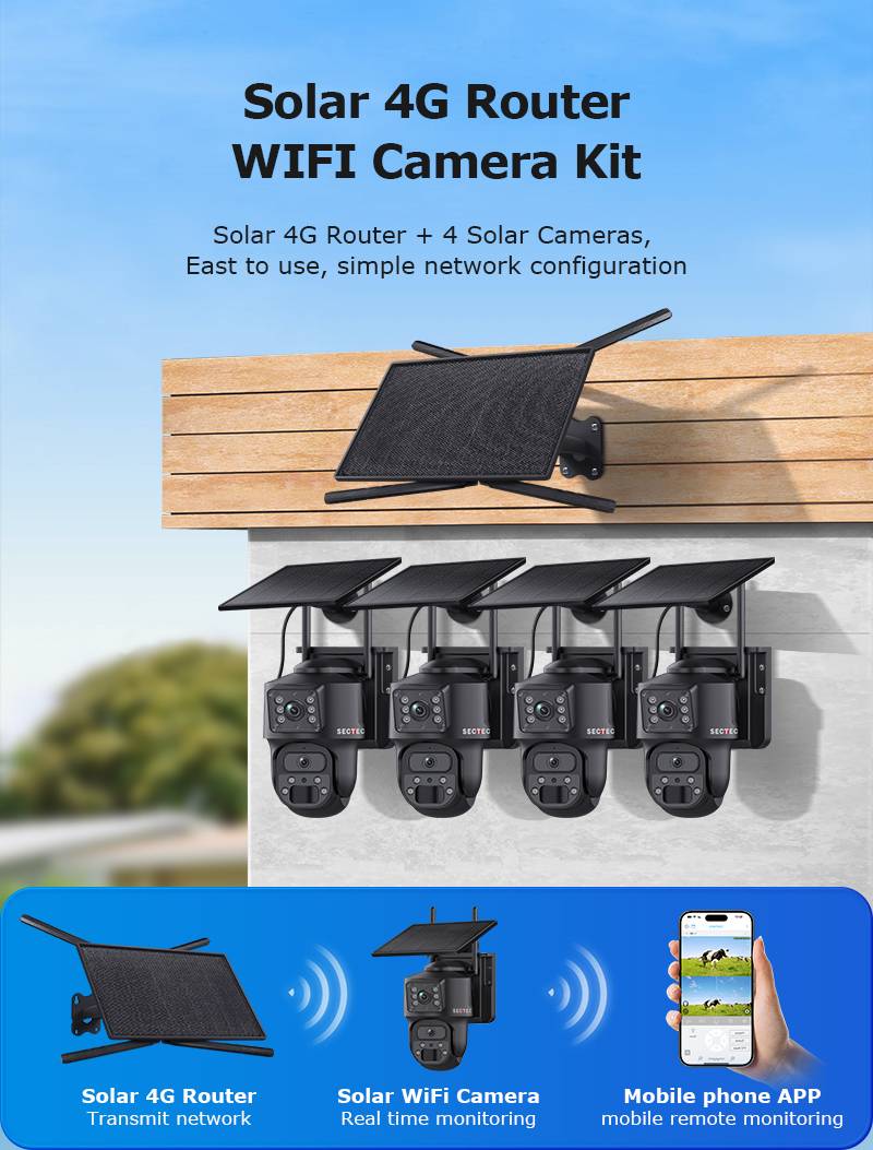  ST-SRK04-B——Solar 4G Router + Wifi Camera 4CH kits