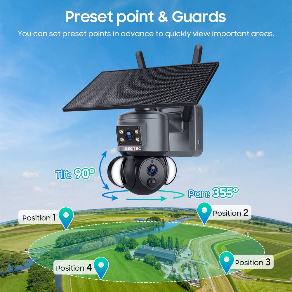 ST-538-6M-AOV 24/7 Floodlight Solar Battery PTZ Camera