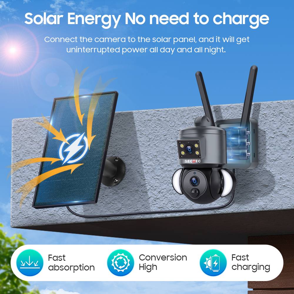 ST-538-6M-AOV 24/7 Floodlight Solar Battery PTZ Camera