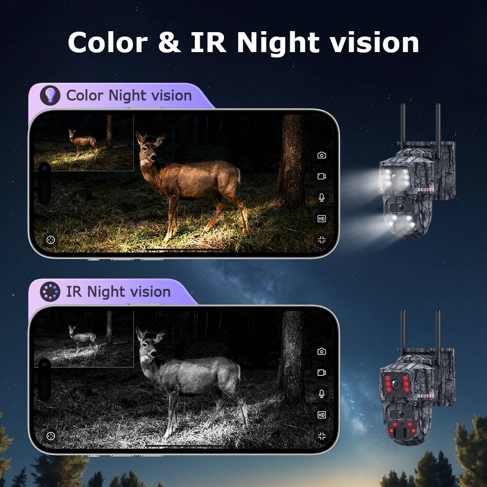 4G Solar Floodlight Security Camouflage Camera AI Detection Battery WIFI CCTV IP Camera