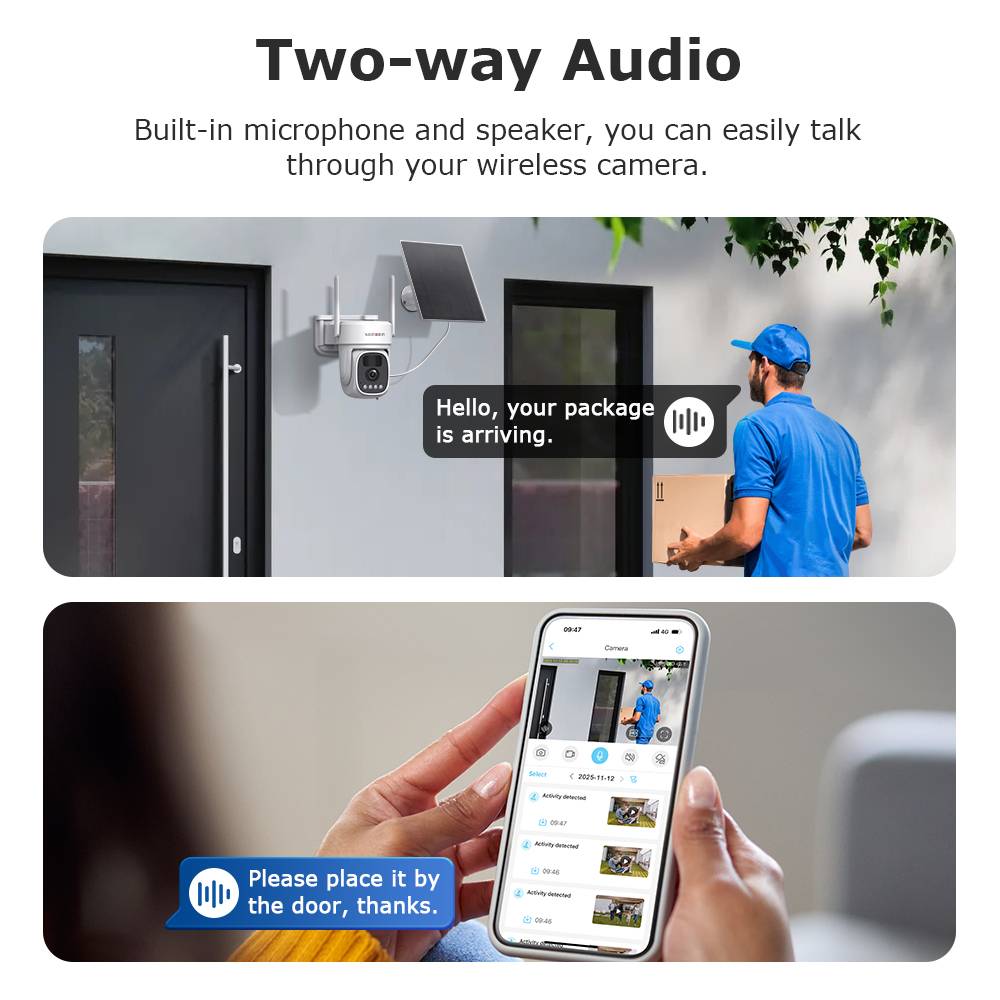 500M Halow Wifi 2.4GHZ 5GHZ 4ch Solar Wifi PTZ Kits Range Extender IP66 Wifi Plug and Play Wireless Solar Camera Kit
