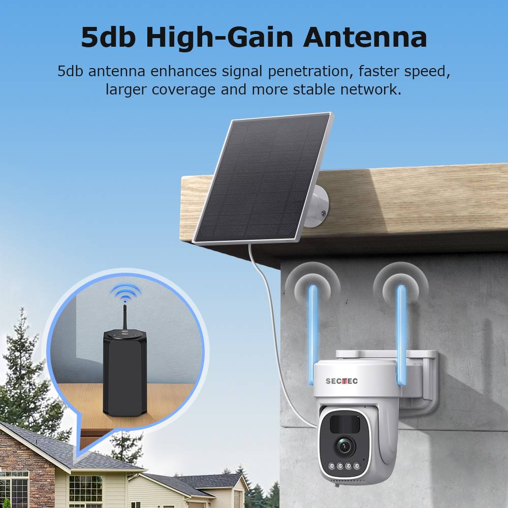 500M Halow Wifi 2.4GHZ 5GHZ 4ch Solar Wifi PTZ Kits Range Extender IP66 Wifi Plug and Play Wireless Solar Camera Kit