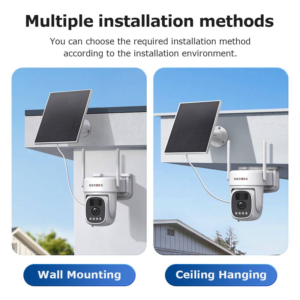 500M Halow Wifi 2.4GHZ 5GHZ 4ch Solar Wifi PTZ Kits Range Extender IP66 Wifi Plug and Play Wireless Solar Camera Kit