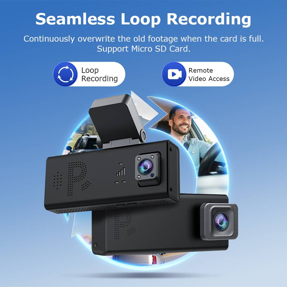 SECTEC Car Guard Camera Built in Radar Detection Front and Rear 6MP GPS Dual Lens Parking Camera