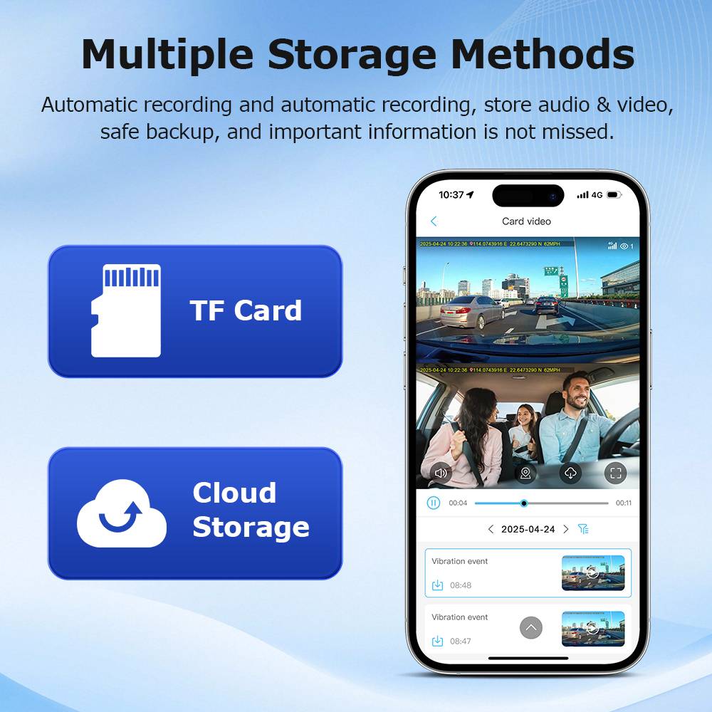 SECTEC Car Guard Camera Built in Radar Detection Front and Rear 6MP GPS Dual Lens Parking Camera
