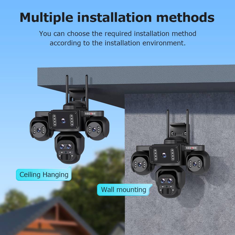 20MP Multi -angle 24/7 Continous Recording Smart Auto PIR PTZ with Zoom Cameras for Outdoor