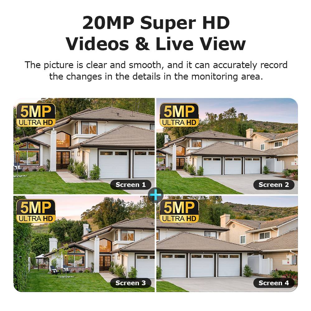 20MP Multi -angle 24/7 Continous Recording Smart Auto PIR PTZ with Zoom Cameras for Outdoor