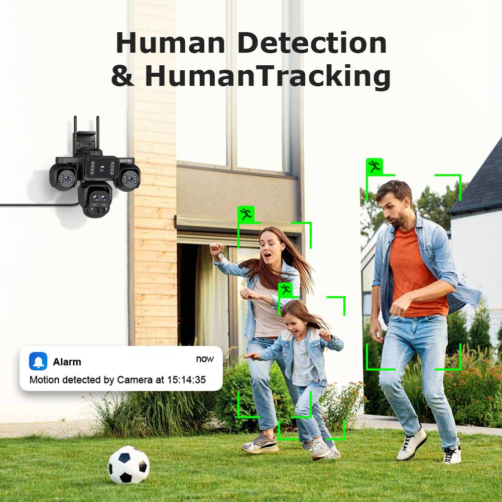 20MP Multi -angle 24/7 Continous Recording Smart Auto PIR PTZ with Zoom Cameras for Outdoor