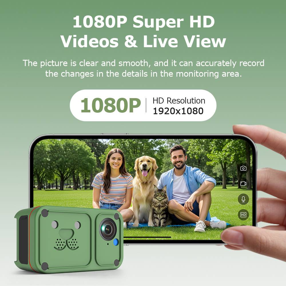 SECTEC 4G LTE Mini GPS Pet Camera Tracker 1080P Full HD Wireless Portable Pet Tracker with Two-way Audio IP67 Waterproof for Dogs Cats