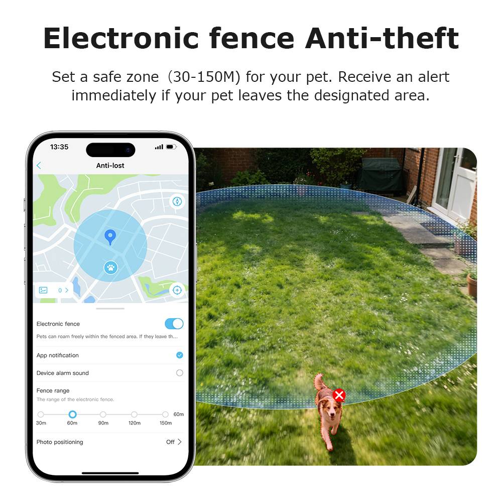 SECTEC Smart Pet GPS Tracker Camera 4G Anti-lost Two-Way Audio Dog Cat Find IP66 Pet Activity Detection Alert Security Camera