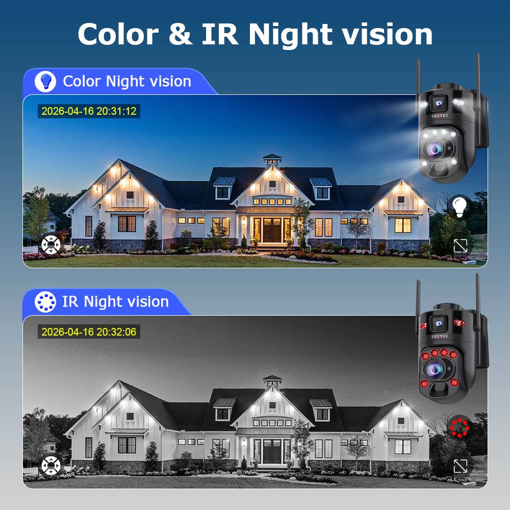 10MP AOV Outdoor PTZ Security Camera Solar Powered 24/7 Recording 22X Optical Zoom Dual Lens 4G WiFi CCTV Camera