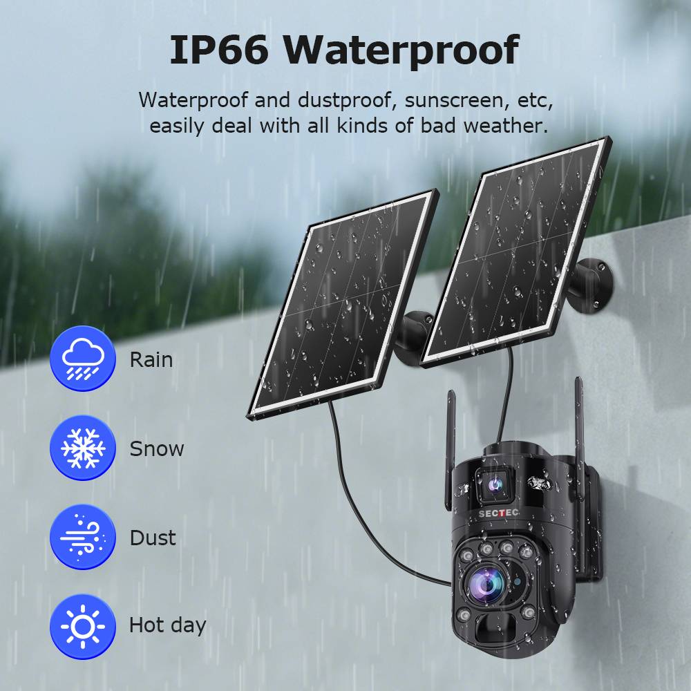 10MP AOV Outdoor PTZ Security Camera Solar Powered 24/7 Recording 22X Optical Zoom Dual Lens 4G WiFi CCTV Camera