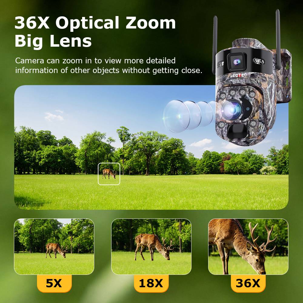 24/7 Recording Camouflage Solar Security Camera 4G WiFi Outdoor PTZ CCTV Camera Dual Lens AI Auto Tracking Night Vision