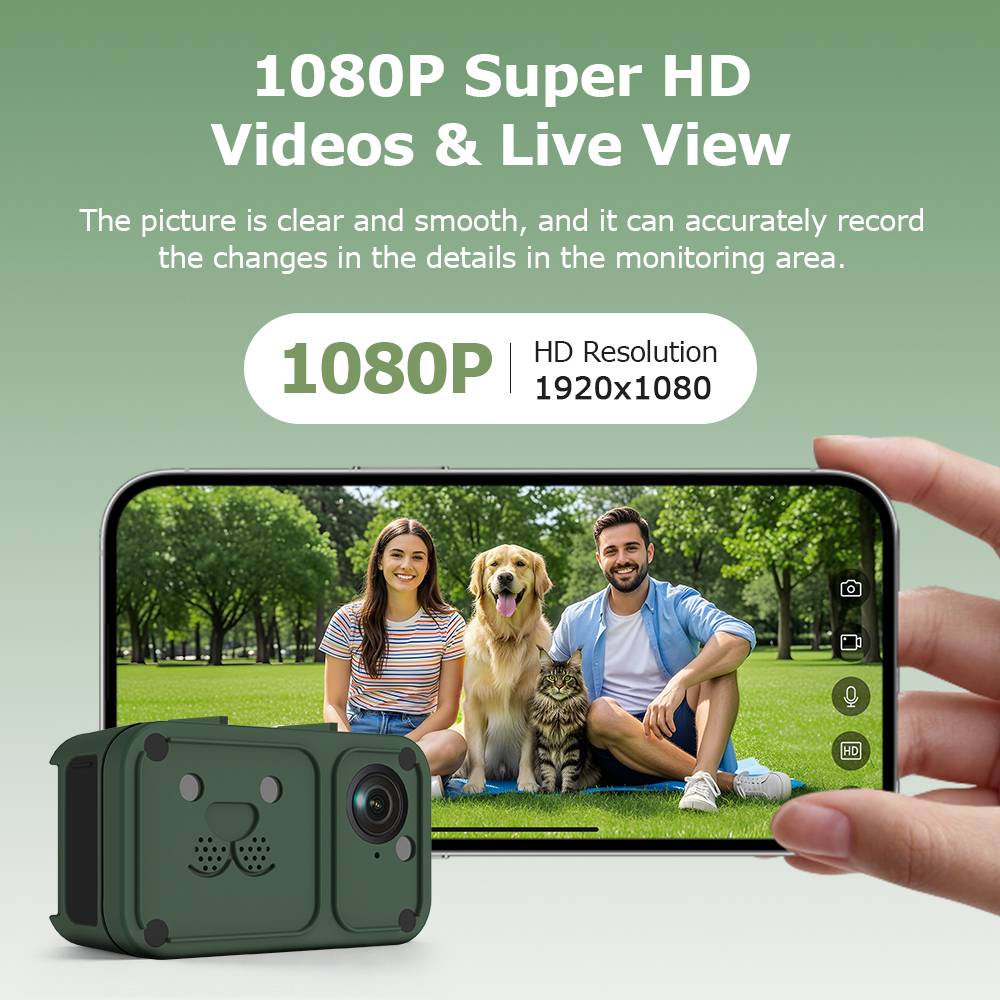 SECTEC 4G LTE Mini GPS Pet Camera Tracker 1080P Full HD Wireless Portable Pet Tracker with Two-way Audio IP67 Waterproof for Dogs Cats