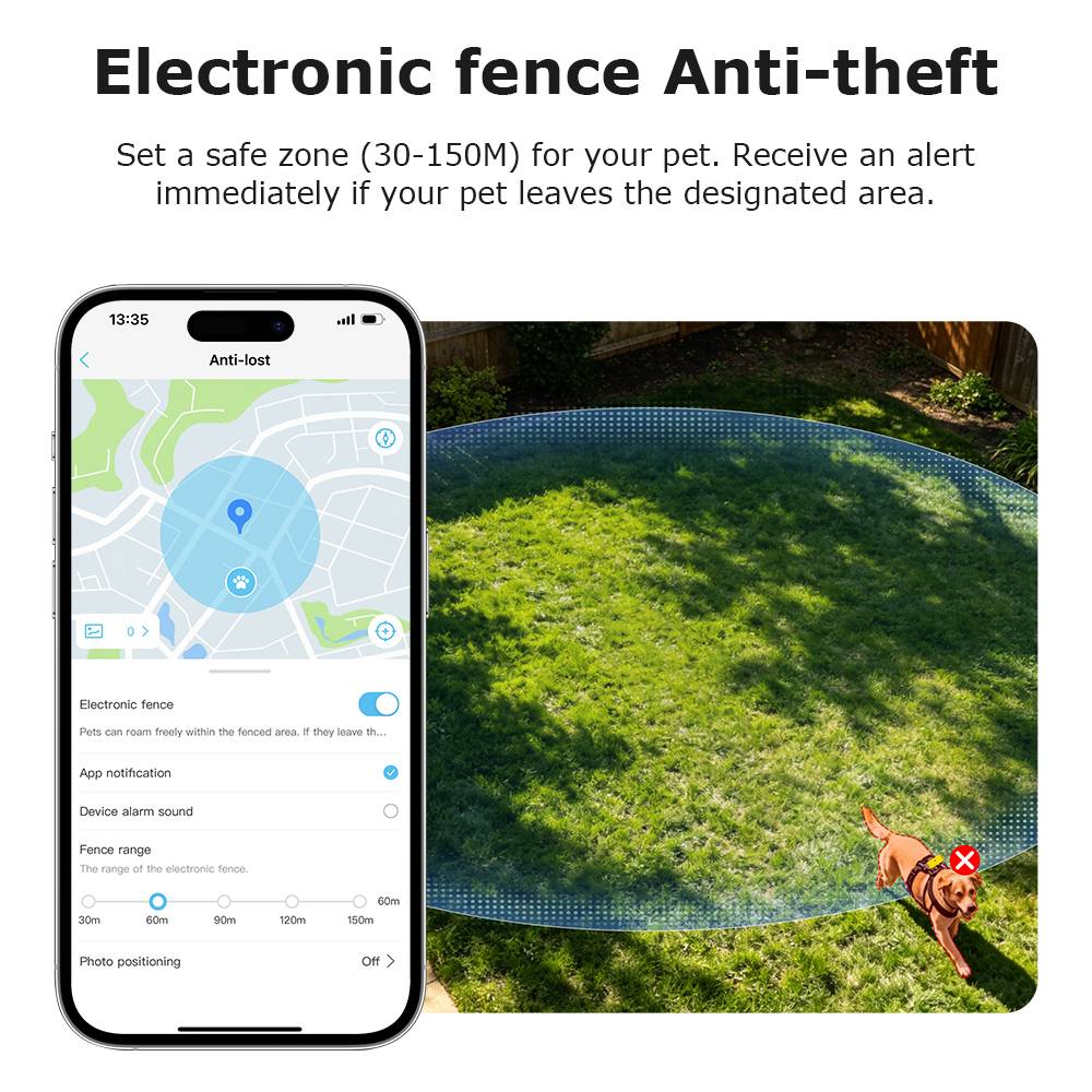 SECTEC Smart Pet GPS Tracker Camera 4G Anti-lost Two-Way Audio Dog Cat Find IP66 Pet Activity Detection Alert Security Camera